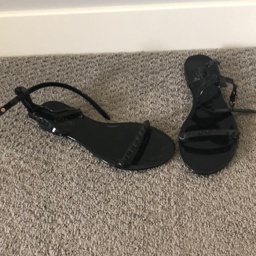 Black Jelly Rockstud Gladiator Sandals